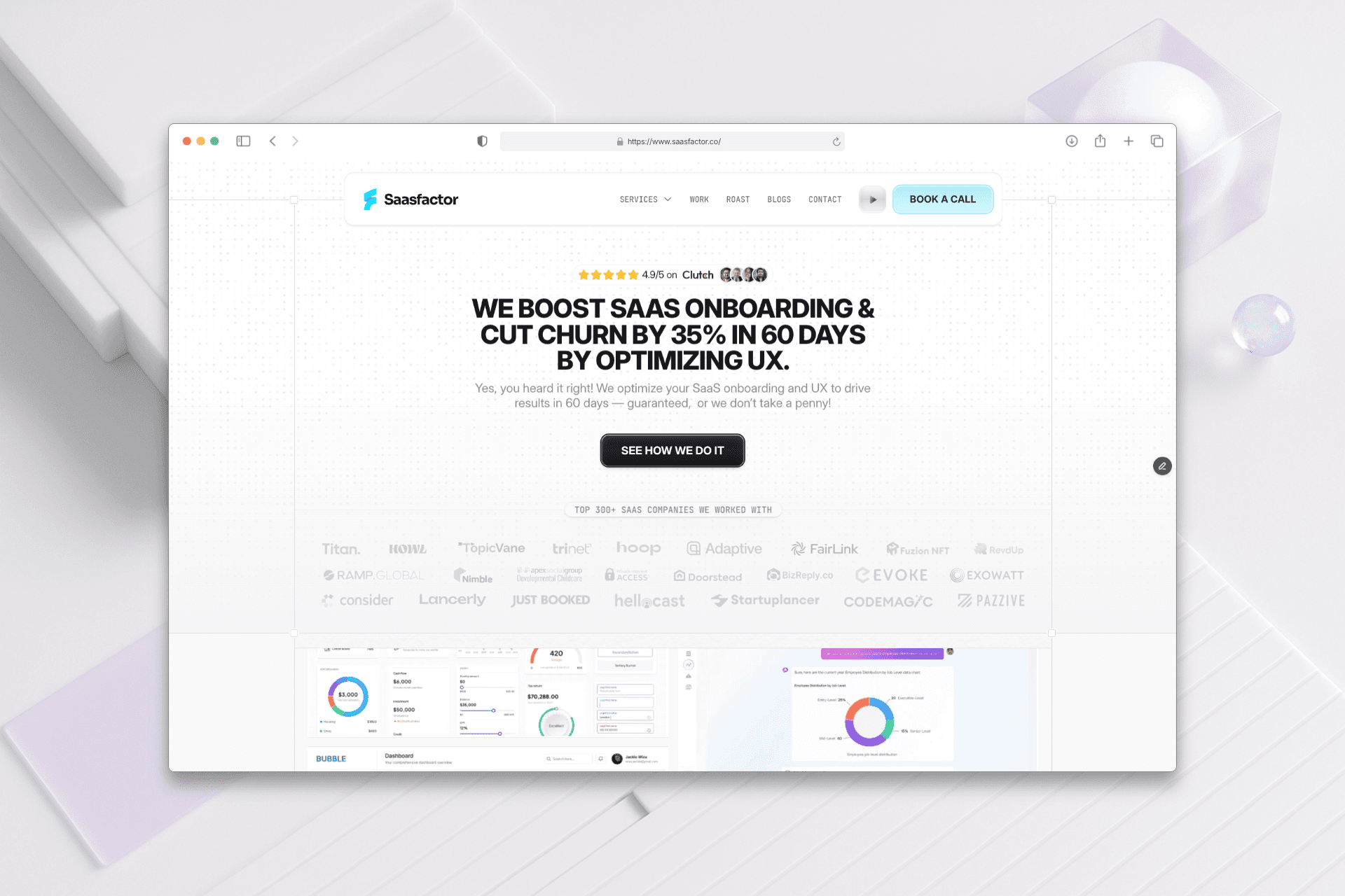 Saasfactor website mockup