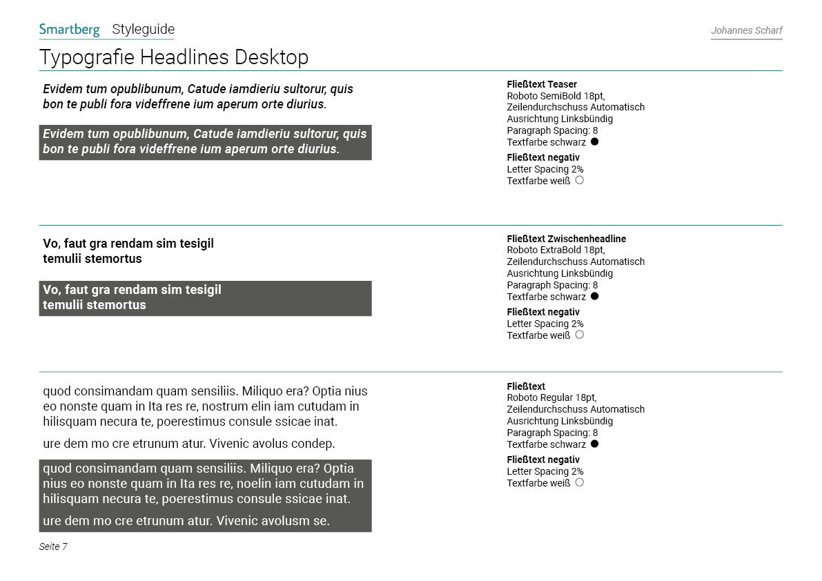 Styleguide Seite 7