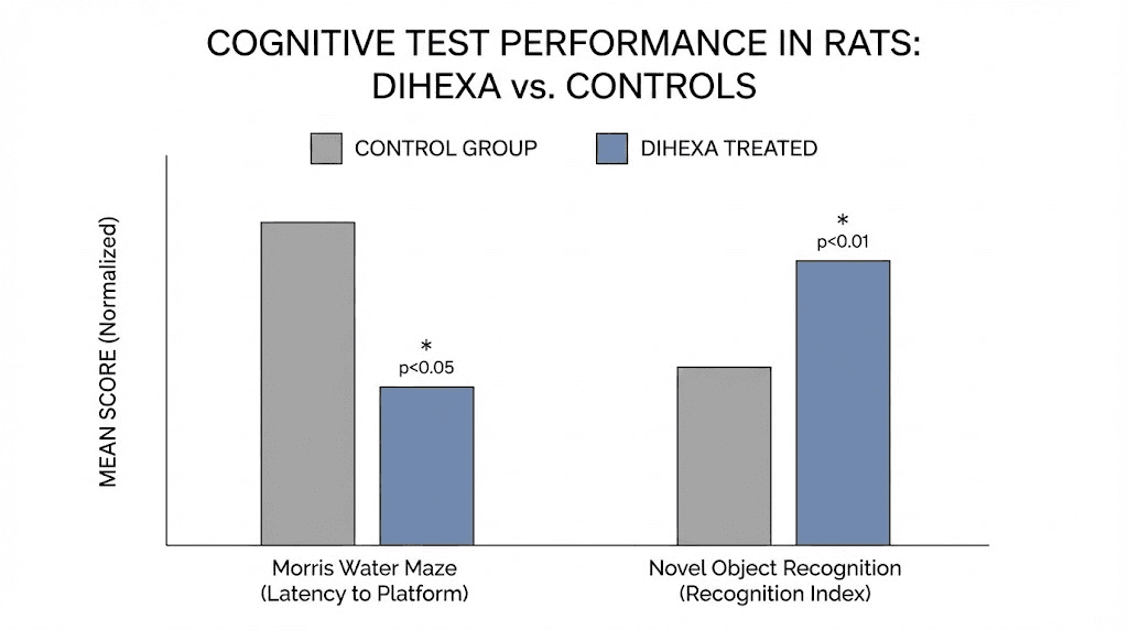 Dihexa peptide research results showing improved cognitive performance in animal studies