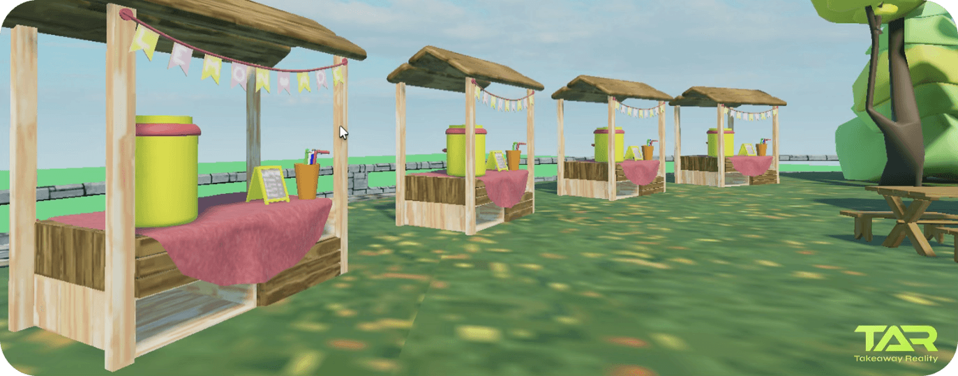  Image shows Lemonade stands that can be claimed and played inside Kurren$y World