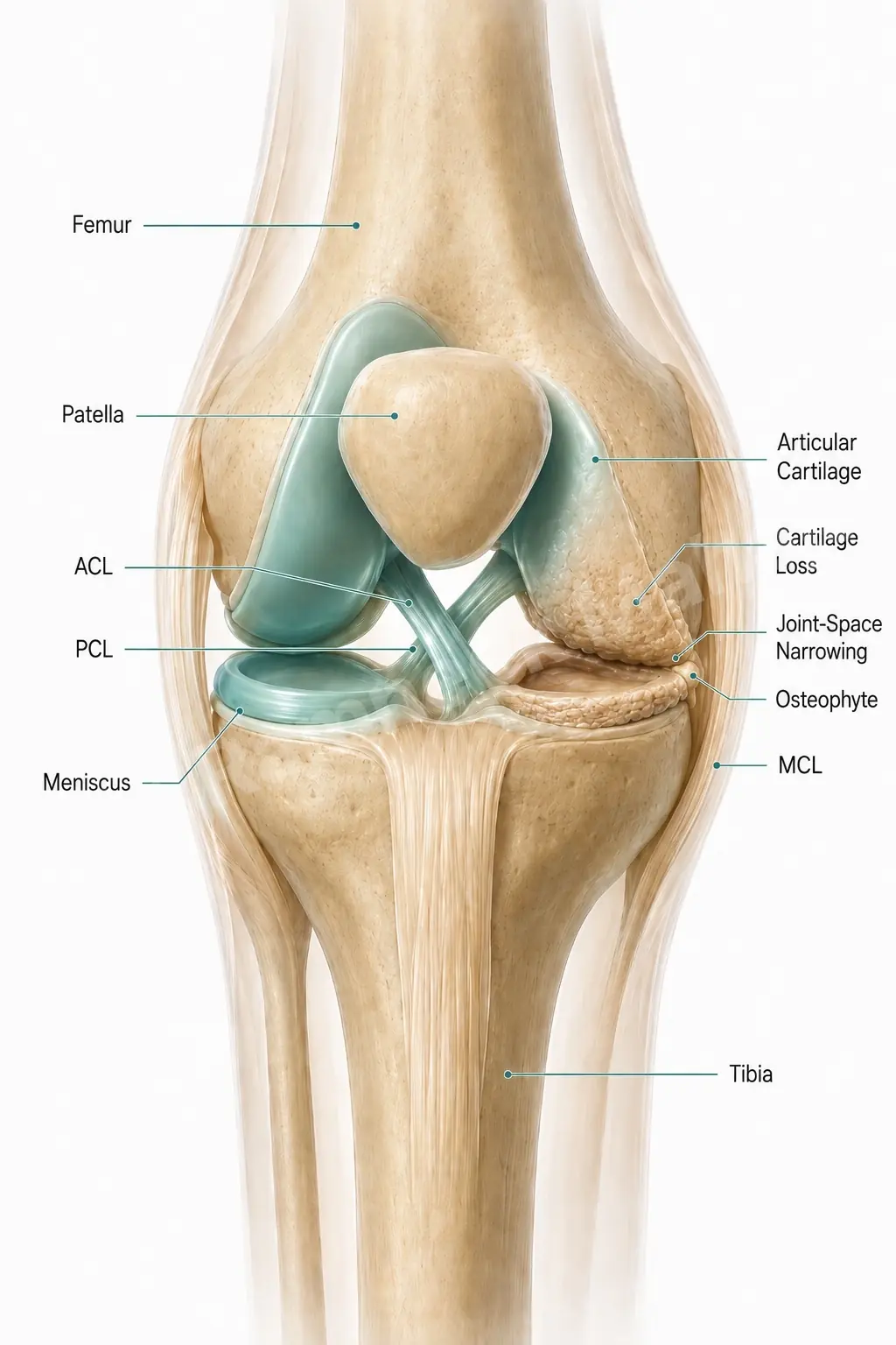 Single-compartment knee arthritis with localised cartilage loss - the textbook indication for partial knee replacement (UKR).