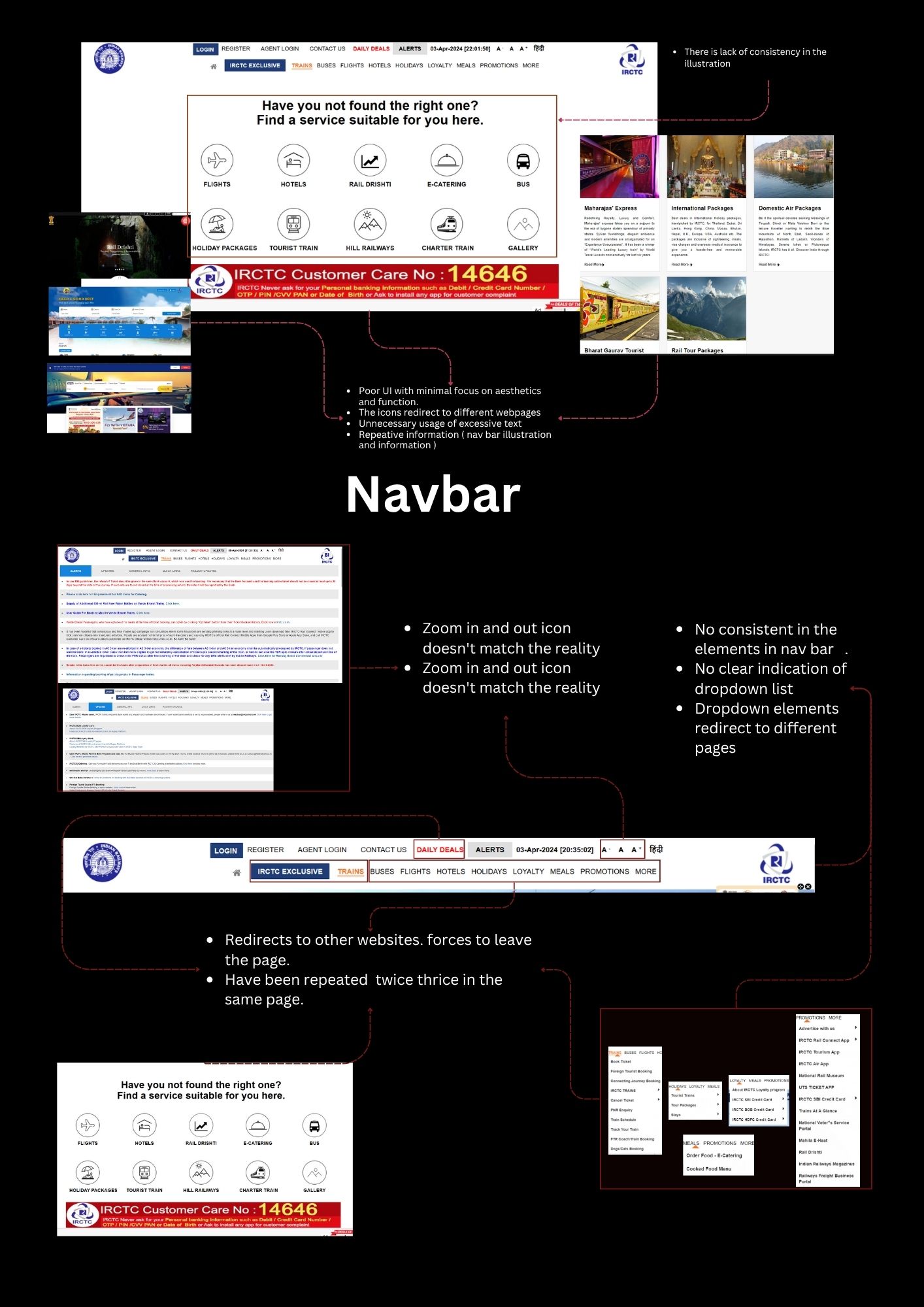 IRCTC before, navigation