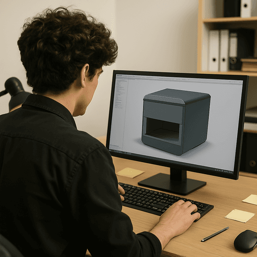 Portrait of medium brown and white dog on pink background
