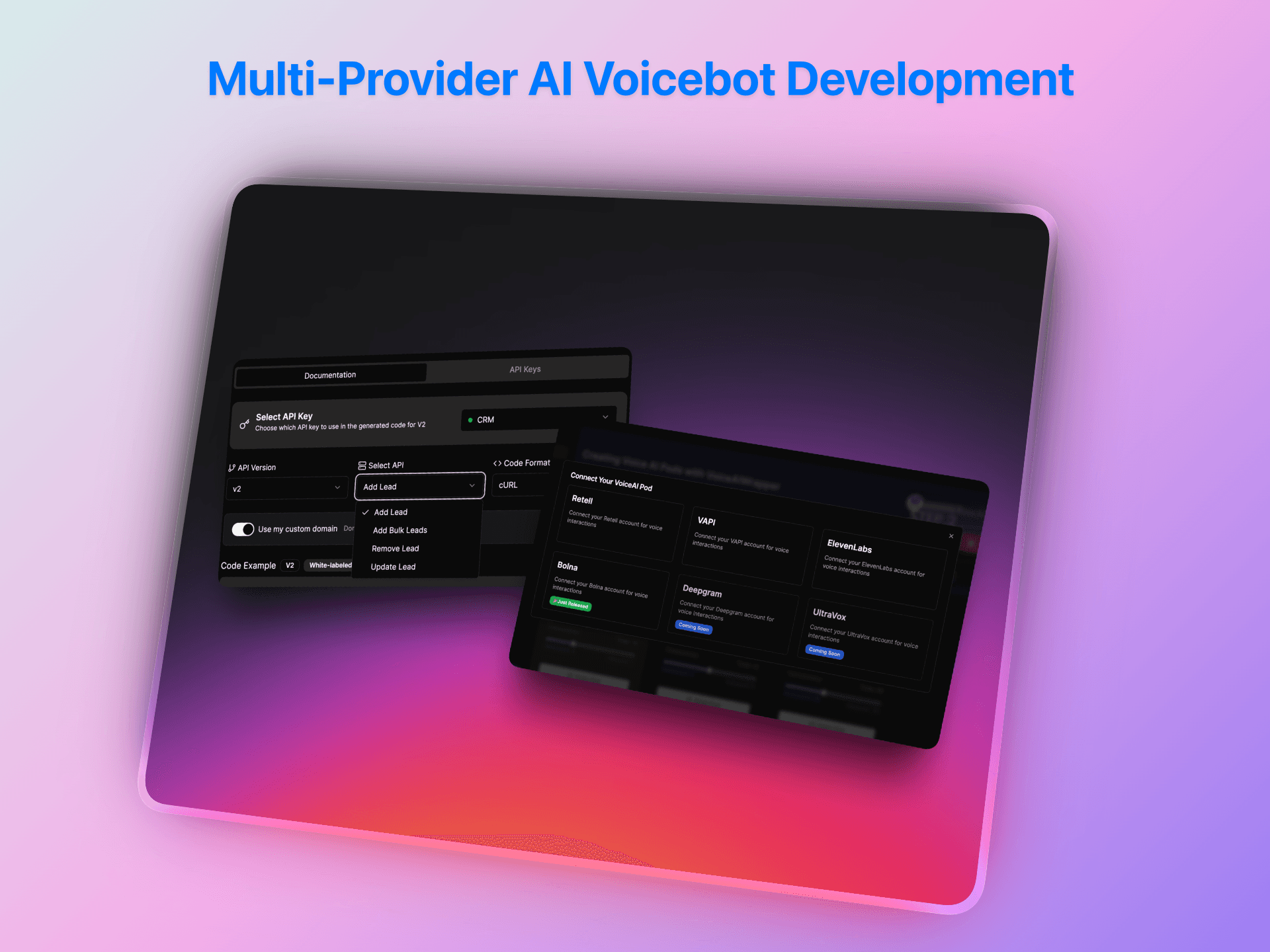 Multi-provider AI voicebot development platform with API integrations including VAPI, Retell, Bolna, Deepgram, and ElevenLabs| VoiceAIWrapper