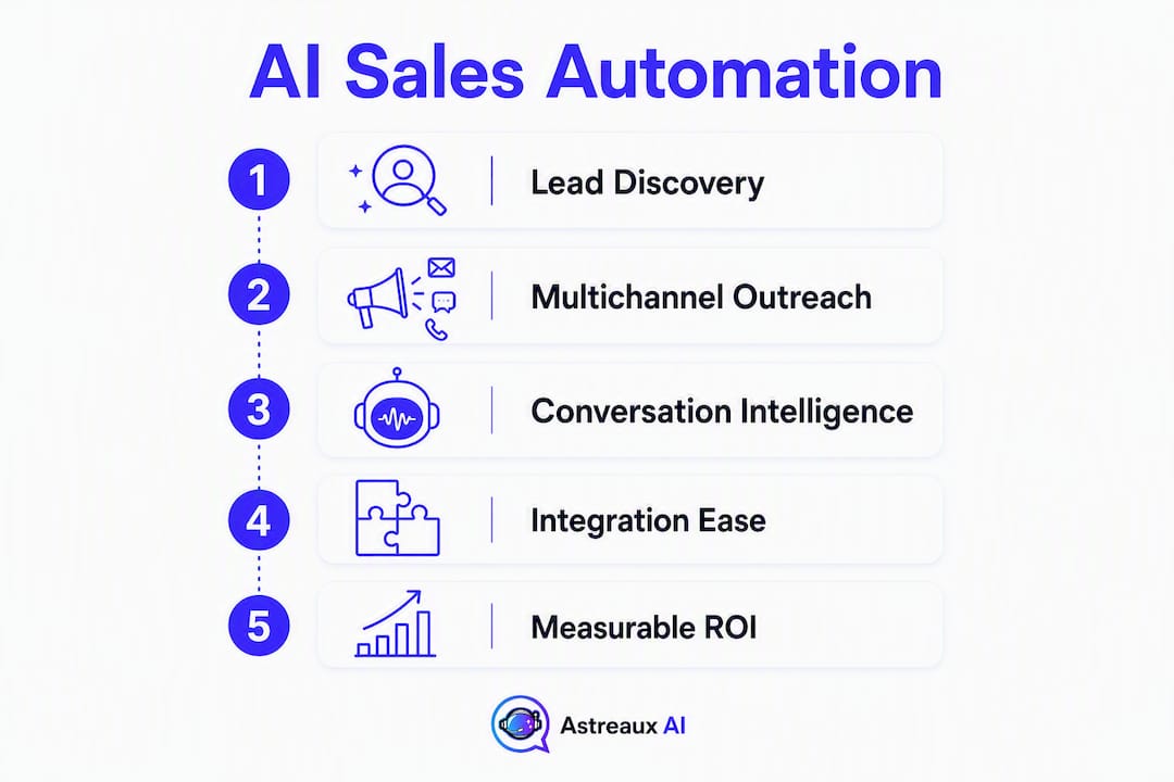 Infographic showing AI sales automation key steps