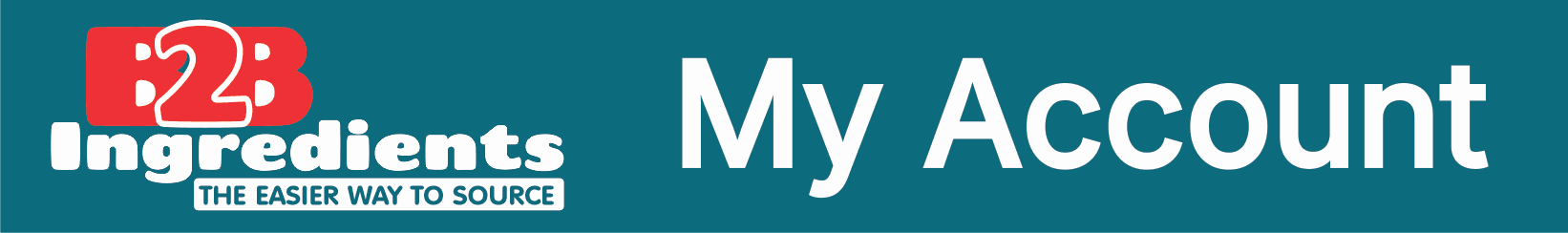 B2B Ingredients Logo and My Account Header