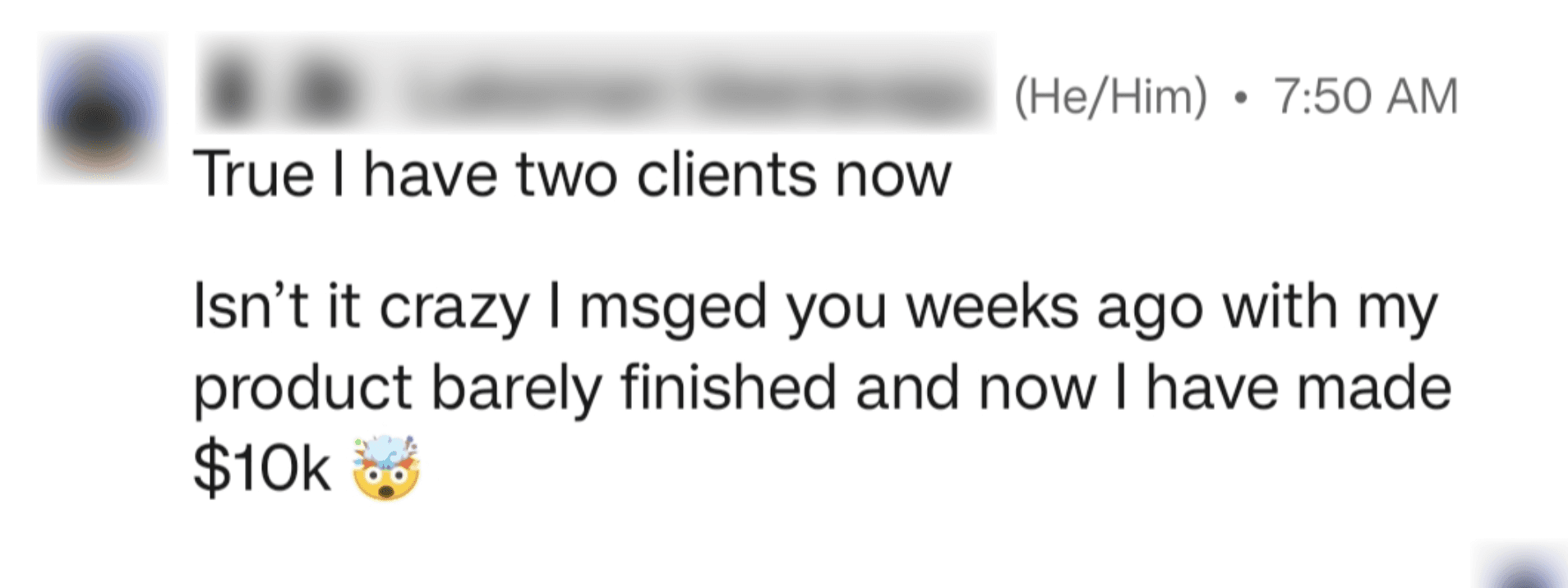 Customer testimonial