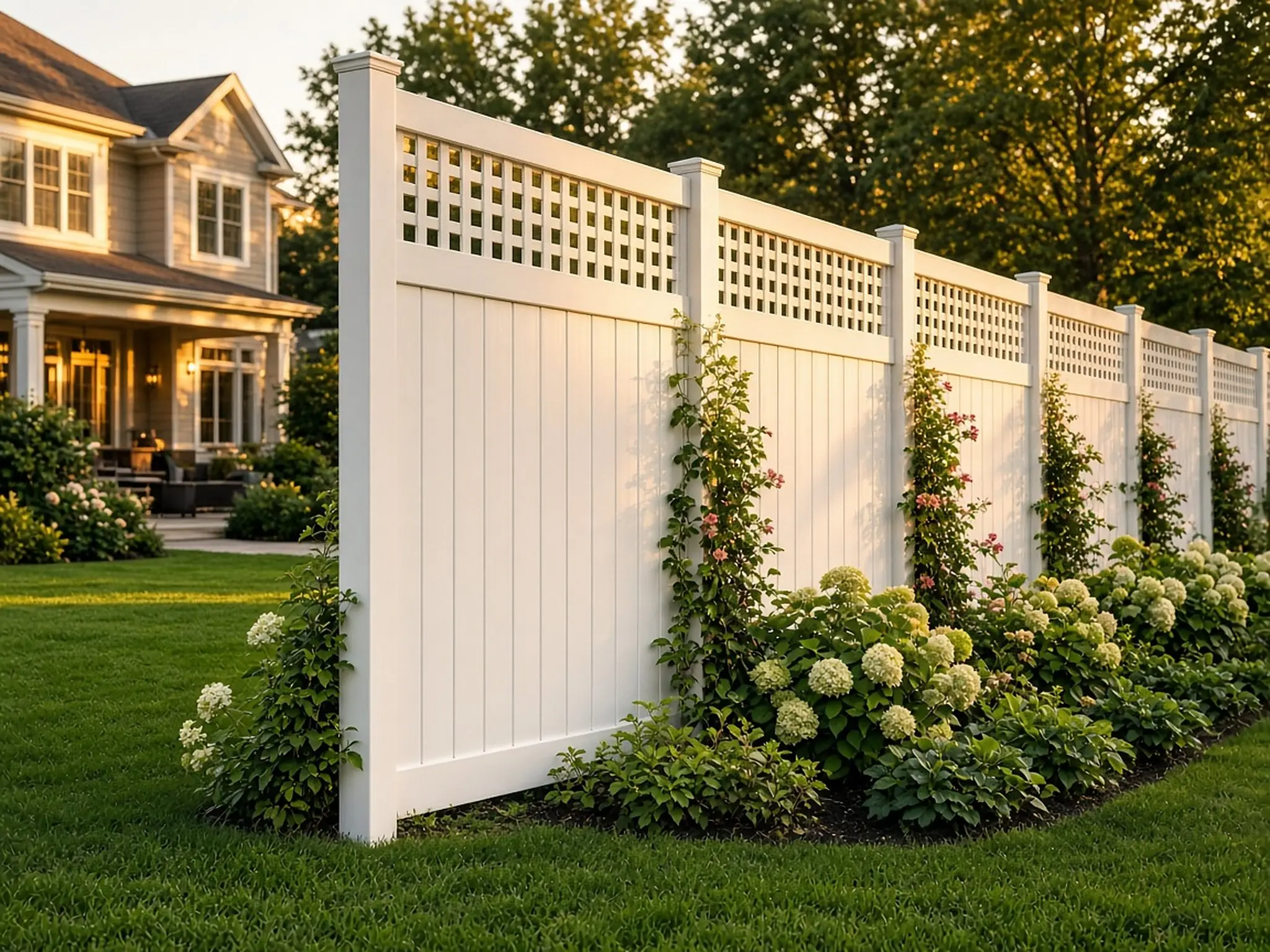 Vinyl semi-private fence with spaced boards