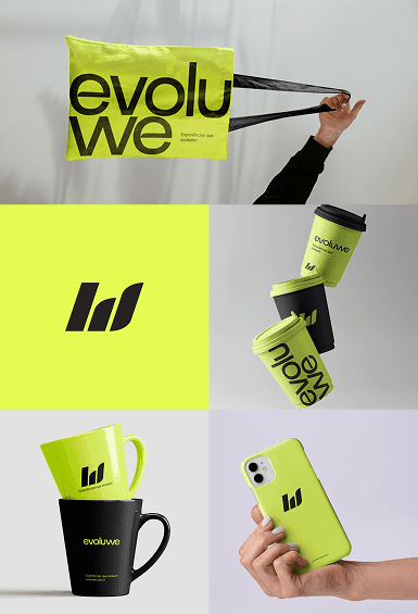 Imagem de cartões de visita da empresa RAHR nas cores roxo e verde.