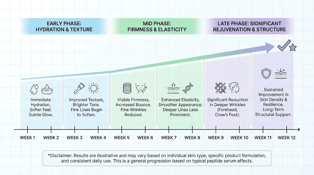 Collagen peptide serum results timeline week by week