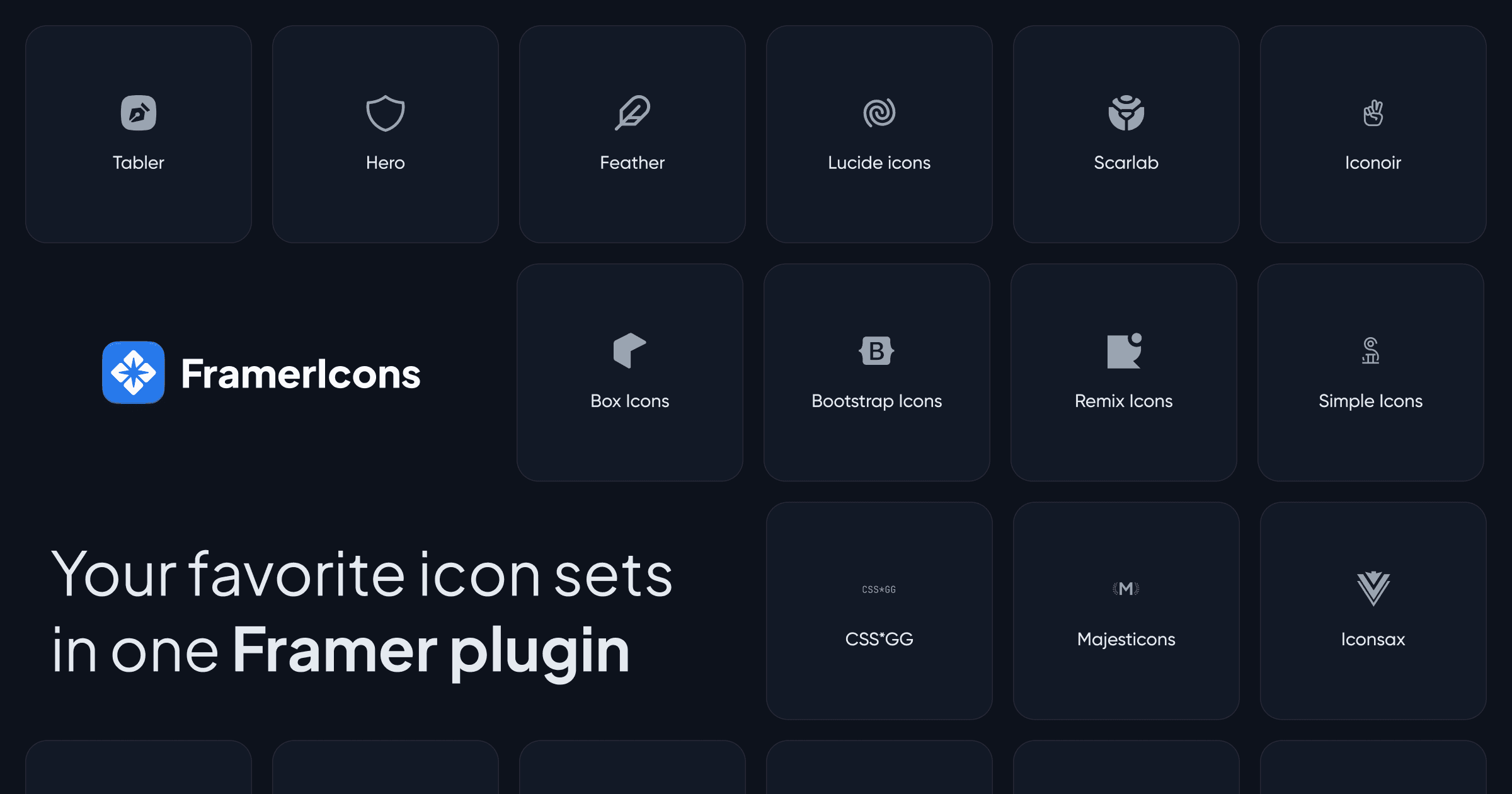 FramerIcons. Your Favorite icon sets in one Framer plugin