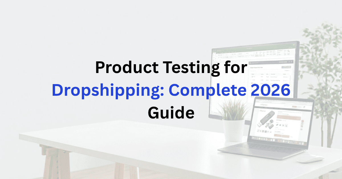 Laptop and monitor used for dropshipping product testing
