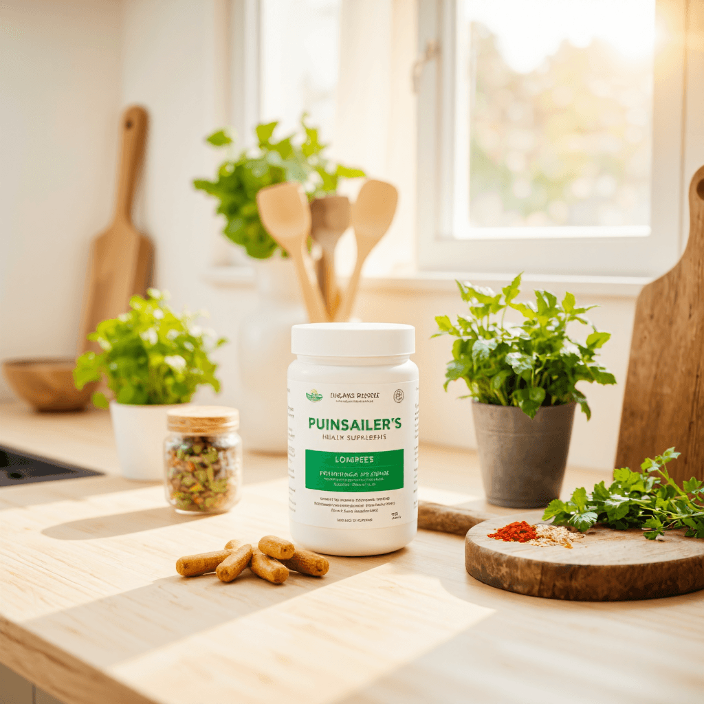 product photography of A cylindrical container of individually packed health supplements