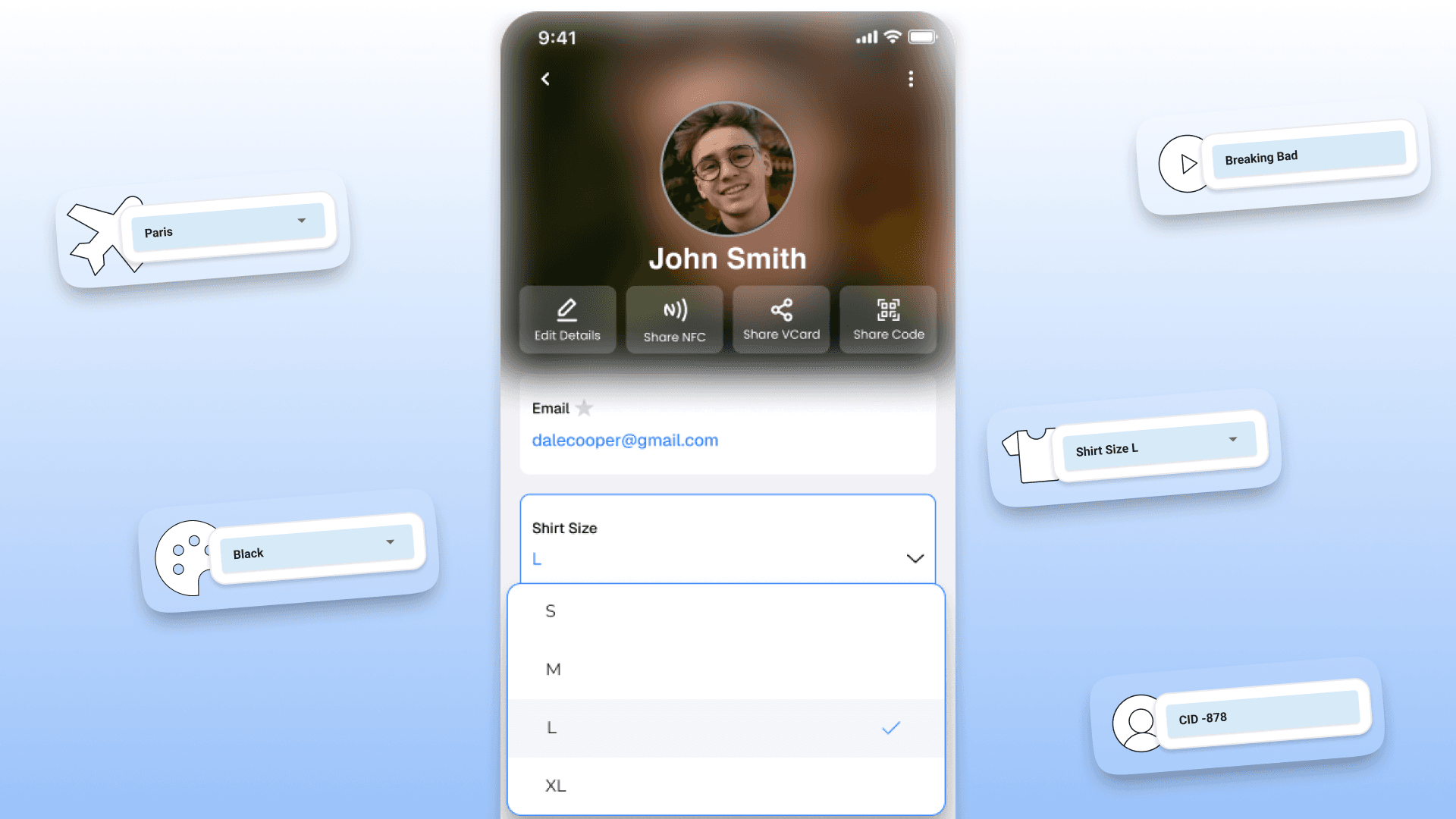Set permissions and share your contacts 