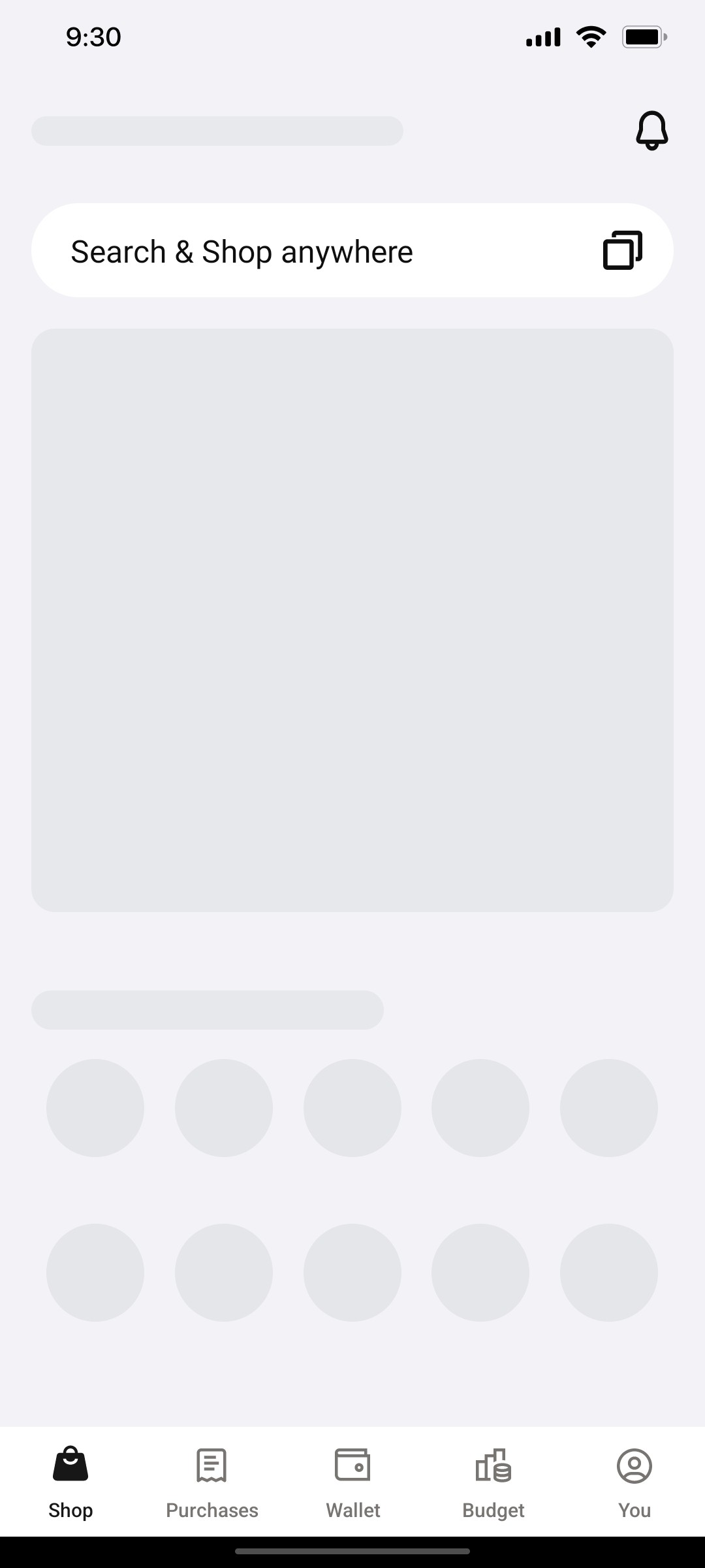 Klarna Shop Page Screen