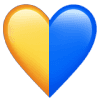 a heart yellow and blue