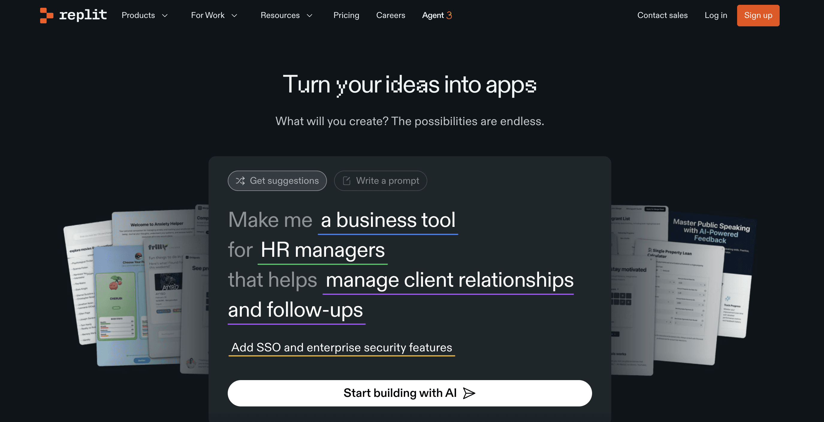 Best no code app builder replit
