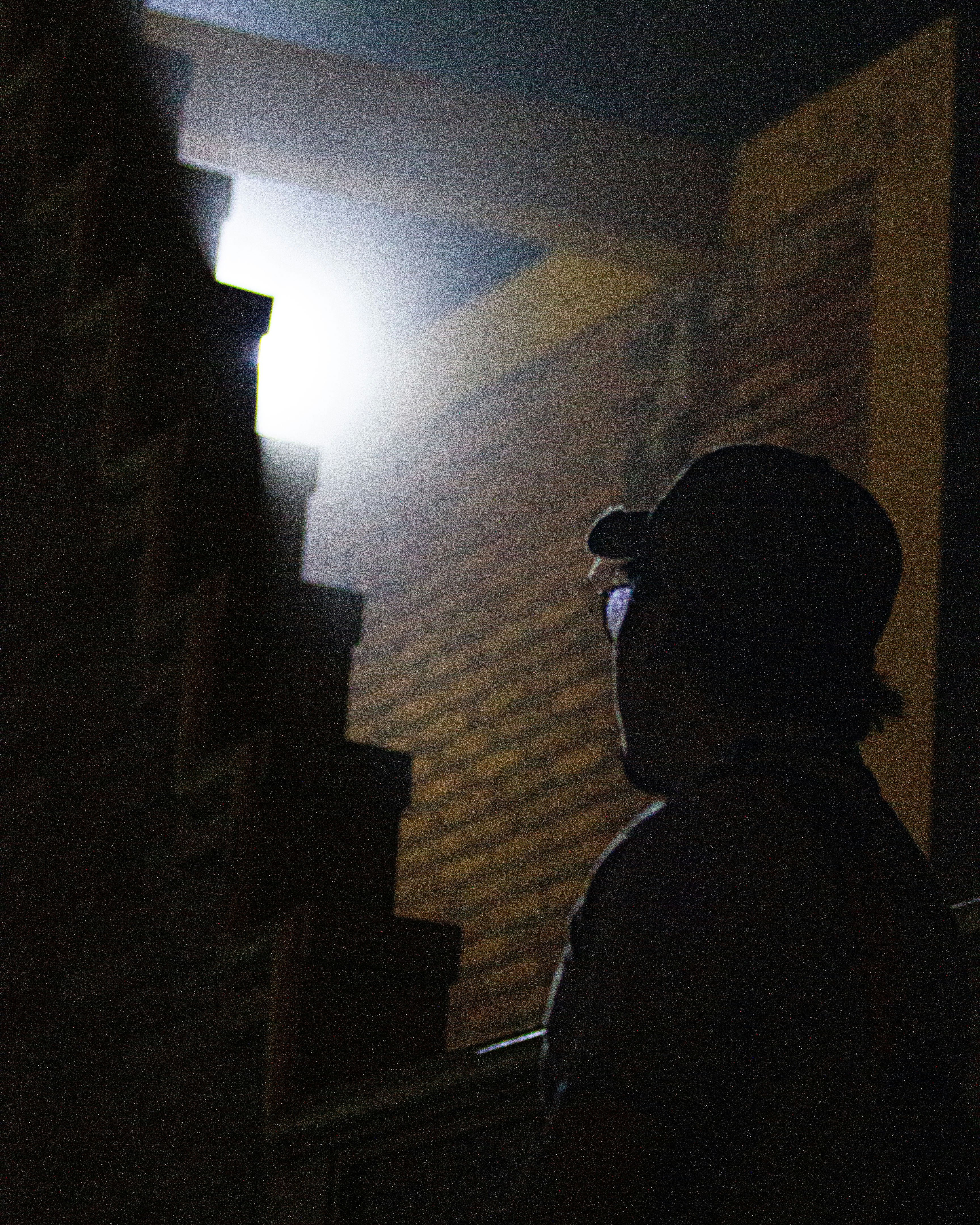 Stylistic photography of buildings and square shapes immersed in fog