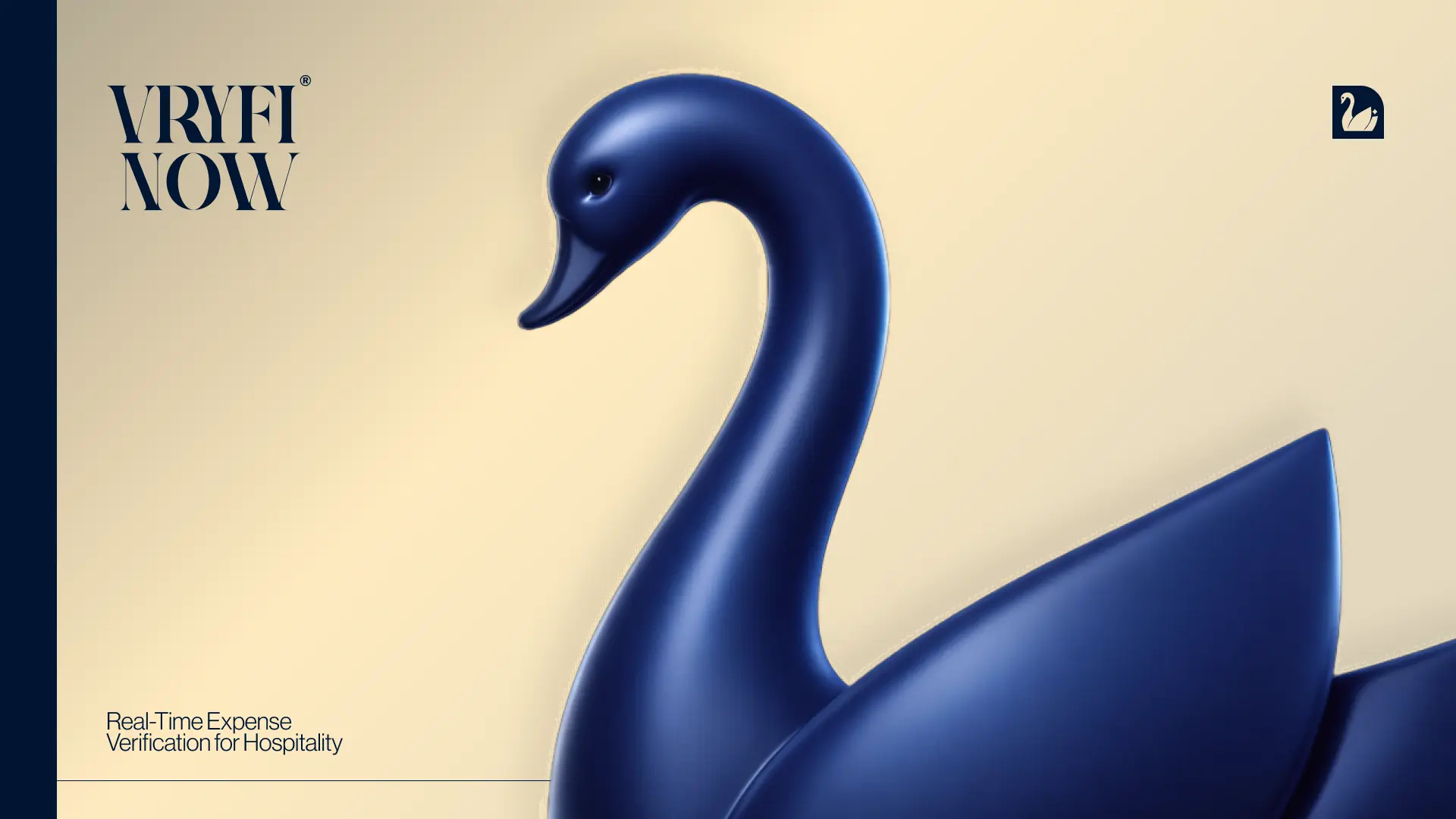 VRYFI NOW app interface mockup with dark blue branding and logo on a nightlife-themed background