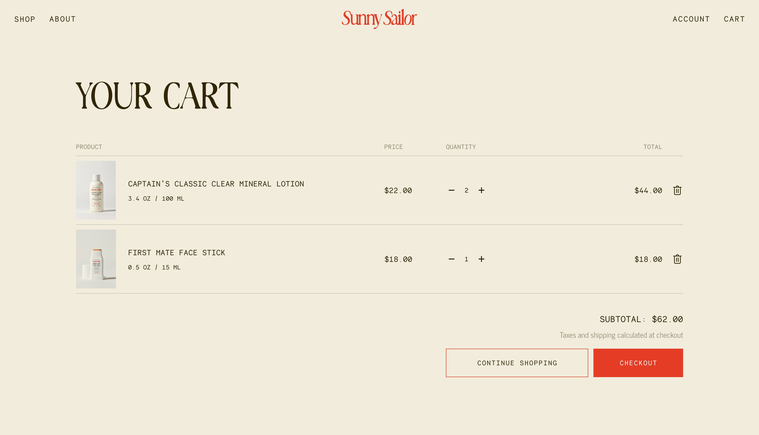 Sunny Sailor Shopping Cart