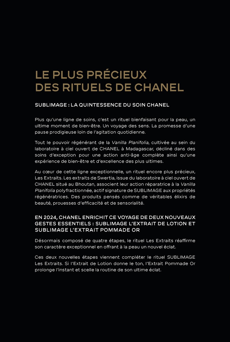 extrait d'une rédaction de texte pour chanel