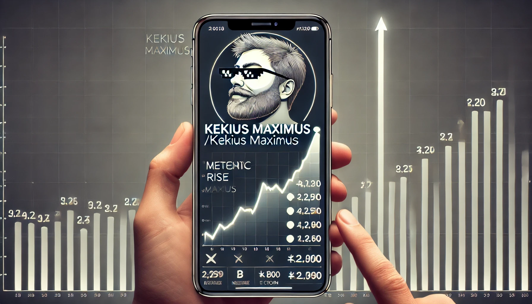 Crypto-themed image featuring charts, digital coins, and market trends, representing cryptocurrency trading and blockchain technology.