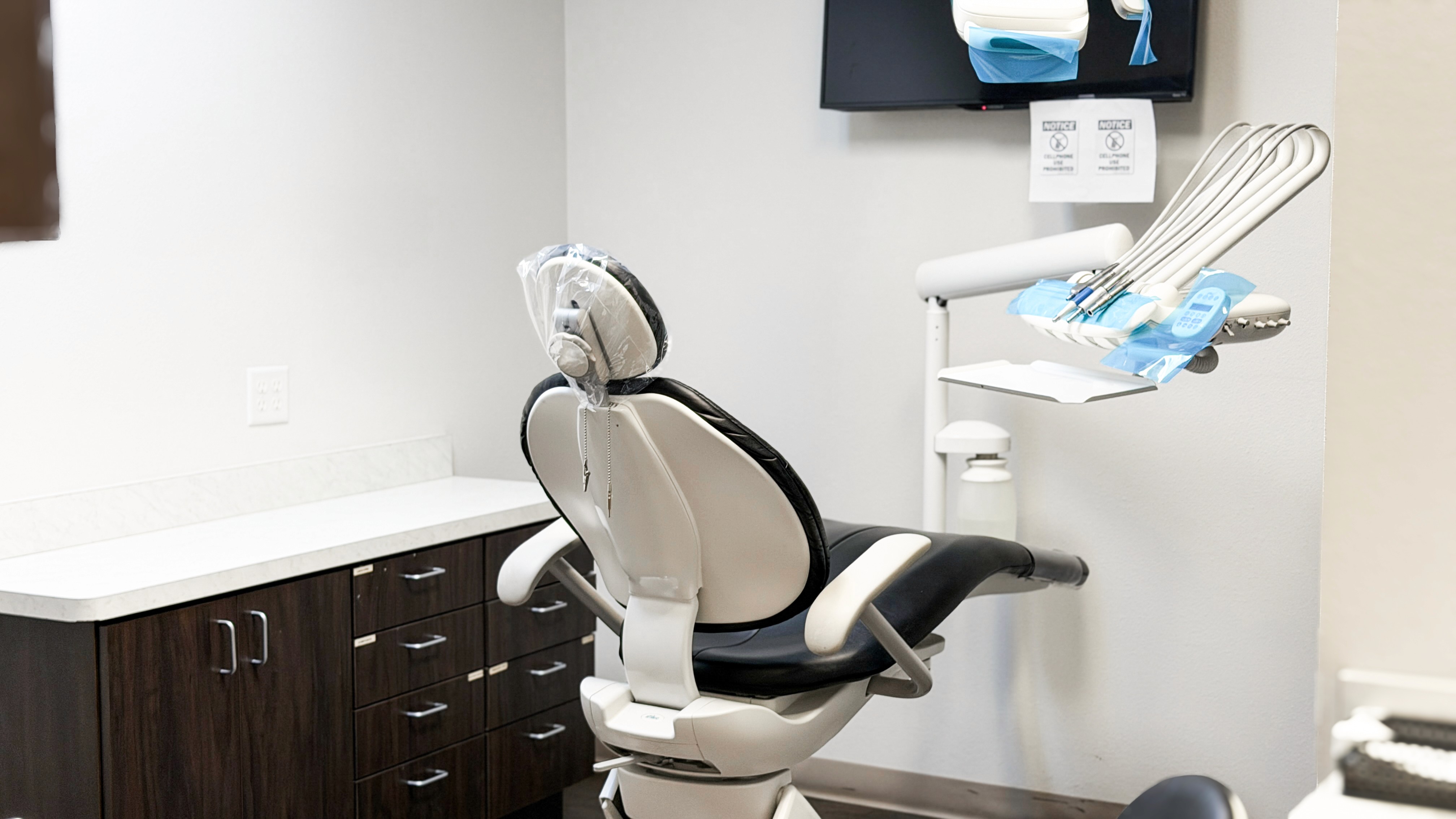 closeup of a dental inspection