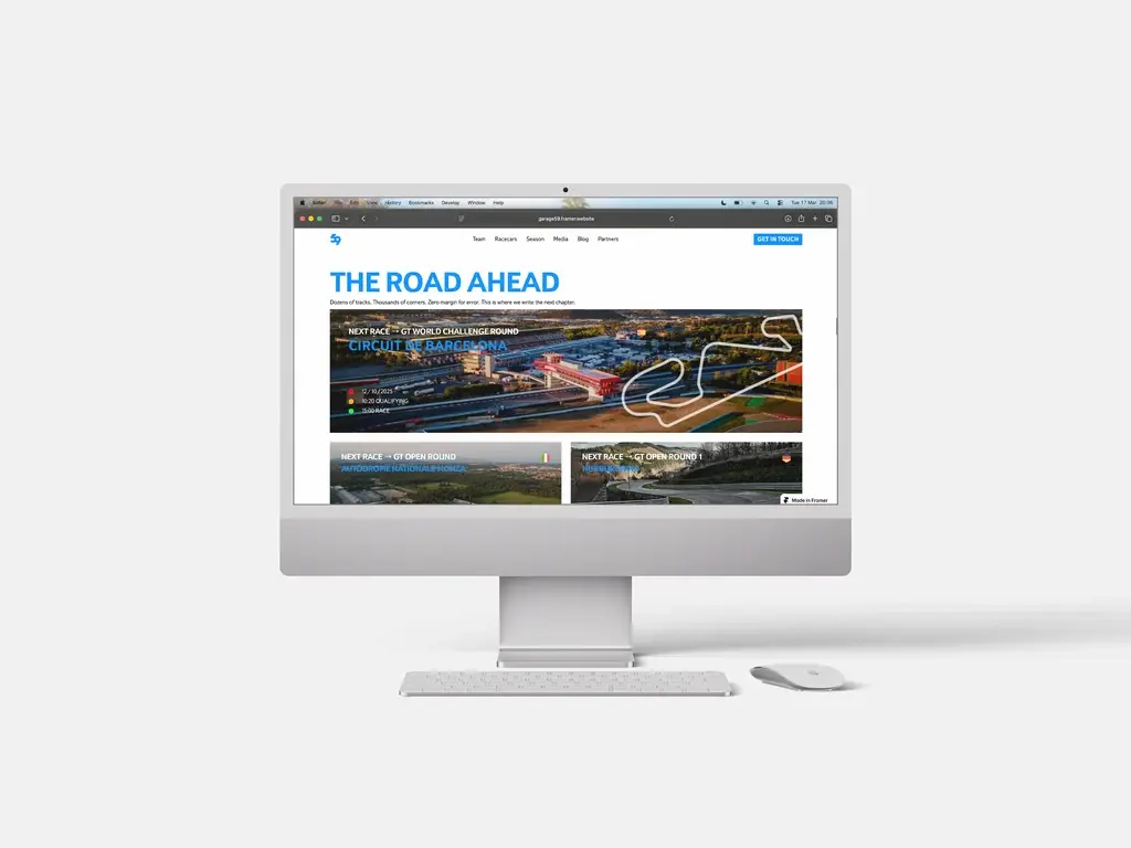 Garage 59 Race Calendar Mock