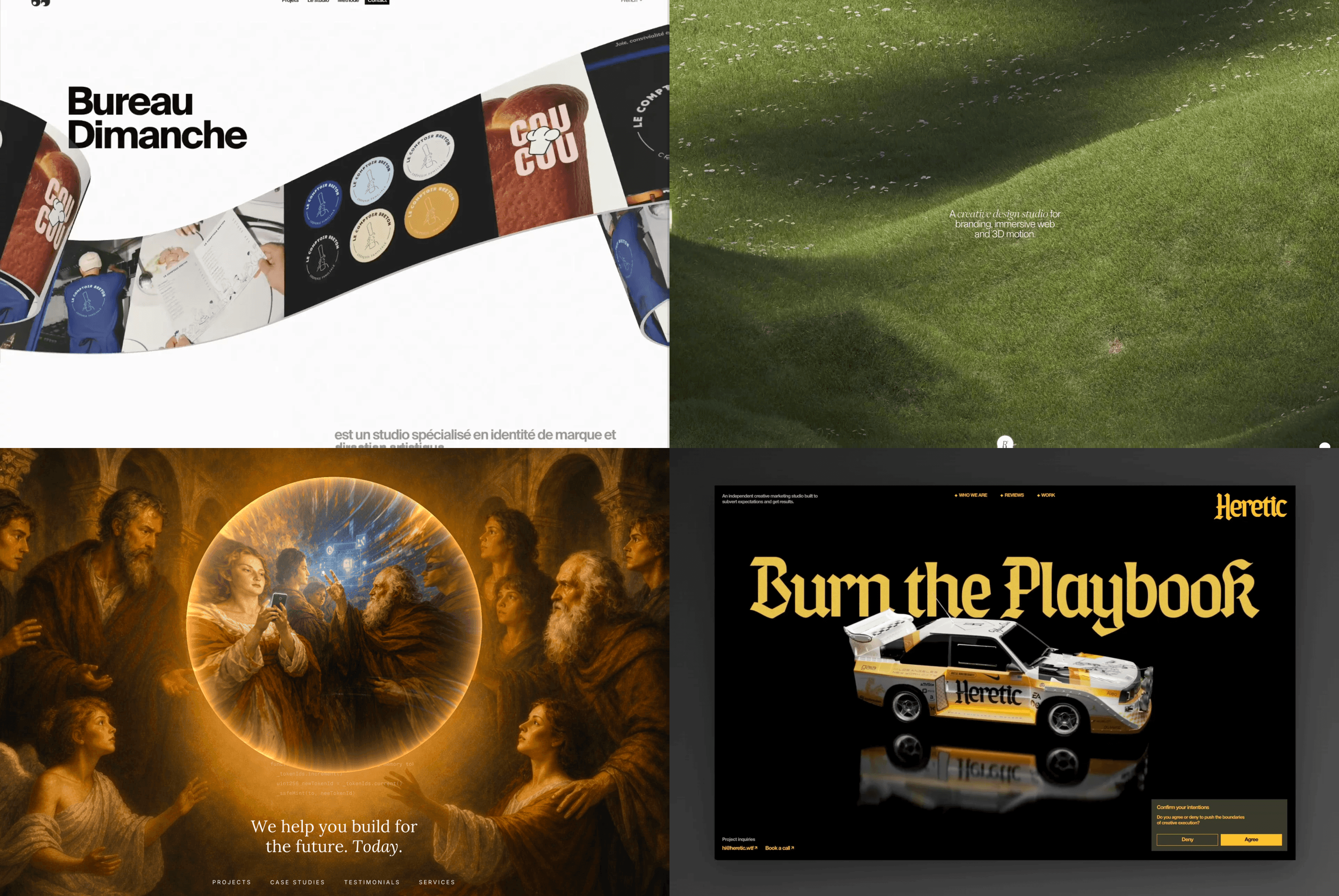 Bureau Dimanche, RabenRifaie, Metasense, and Heretic marketing agency websites