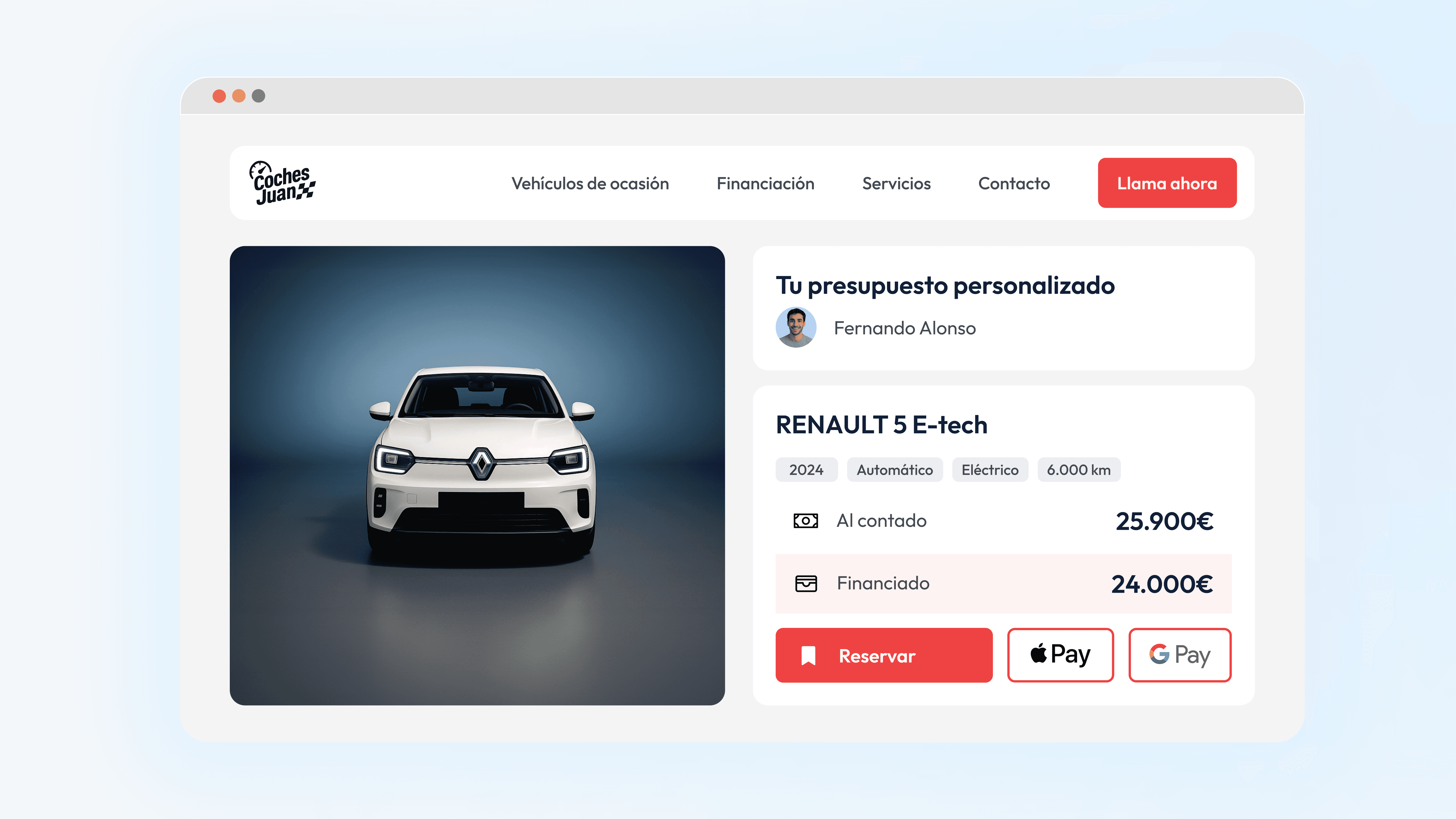 Auto Renault E-Tech sul sito web, preventivo personalizzato per l'auto