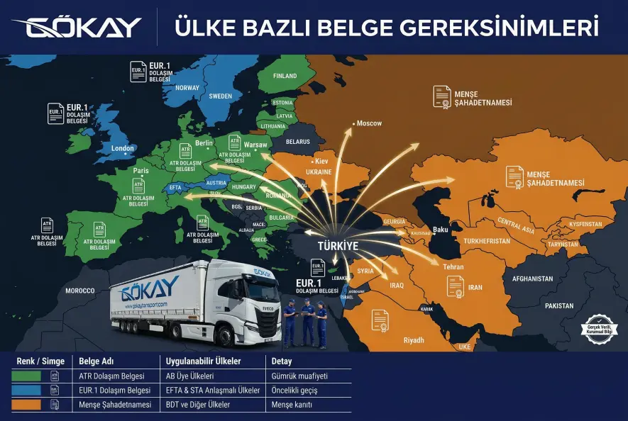 Türkiye’den ihracat ülke bazlı belge gereksinimleri haritası