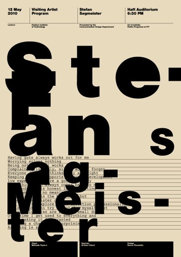 A poster print showing different sized letters and a list of phrases.
