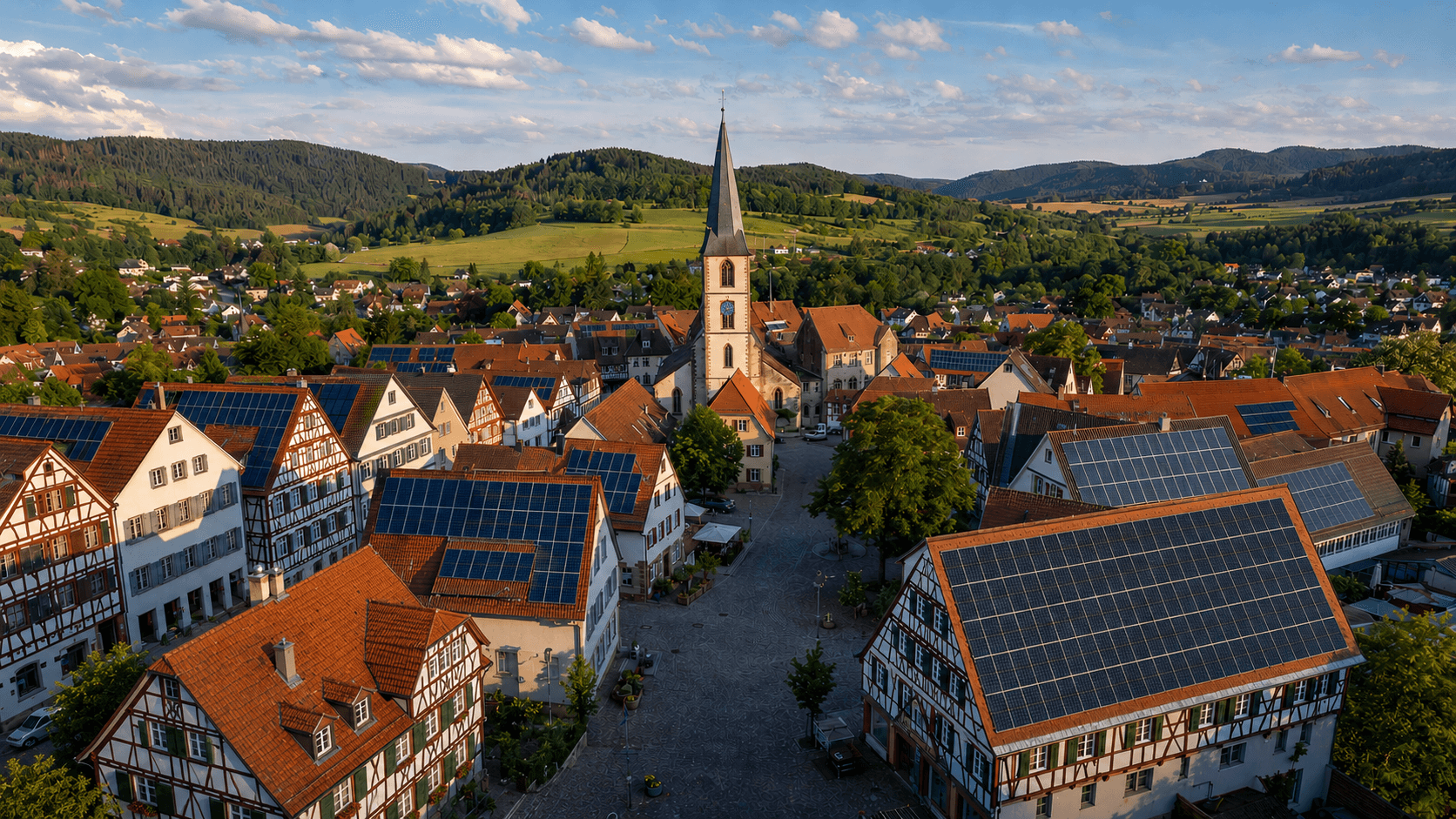 Modernes Haus mit Solaranlage