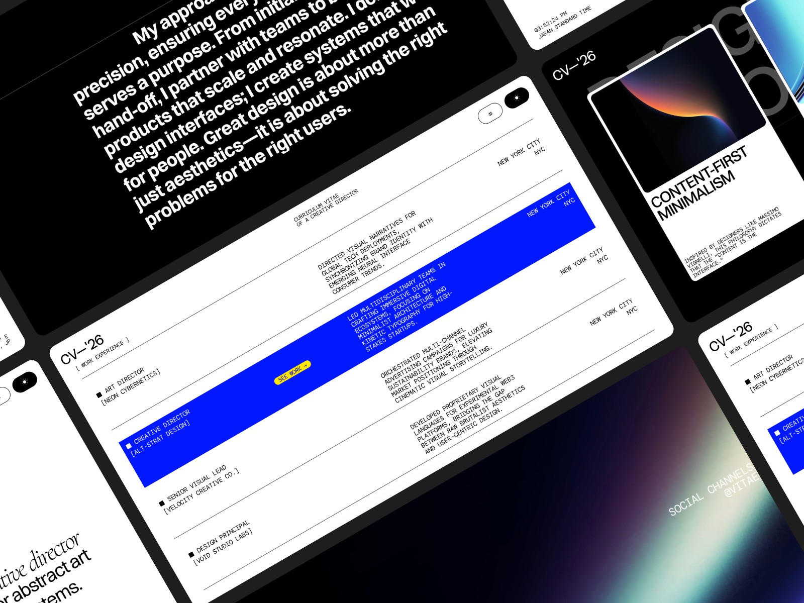 Vitae CV — 高级暗黑极简作品集网站设计灵感
