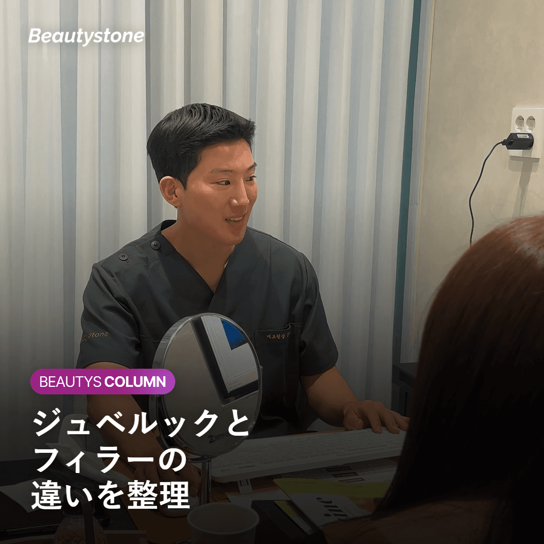 ジュベルックとヒアルロン酸フィラーの違いを比較した図