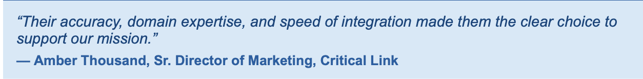 Review of Rapid Product Selection Agent from Critical Link 