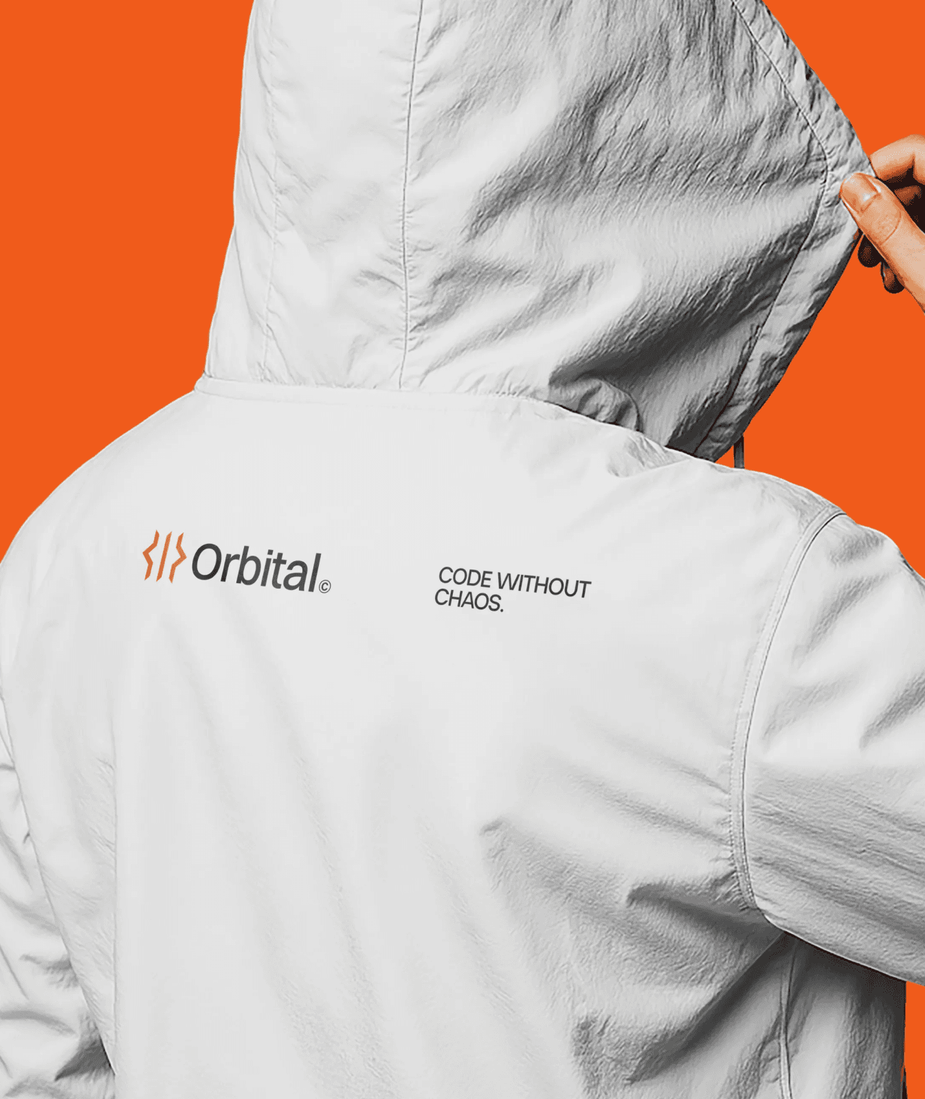 orbital logo on a hoodie 