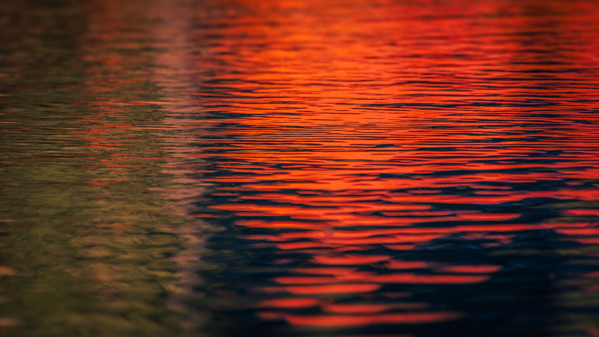 River water with waves, and deep blue color