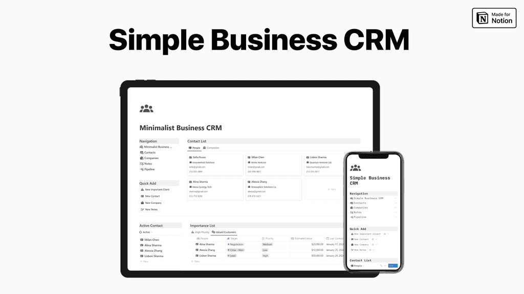 Notion Simple Business CRM Banner Image 1