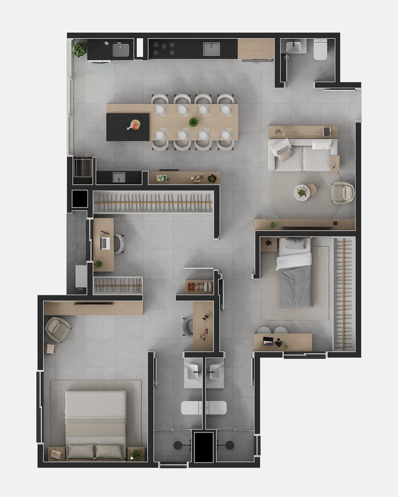 planta humanizada apartamento