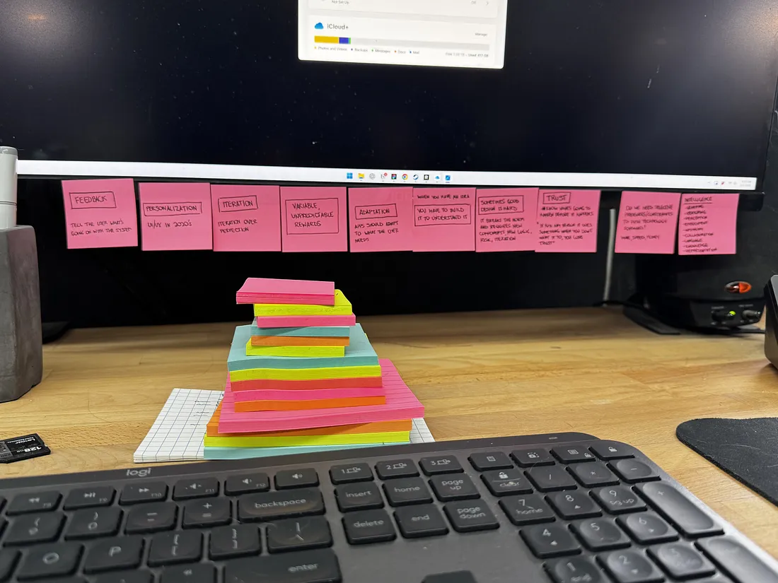 stickies on a desktop monitor