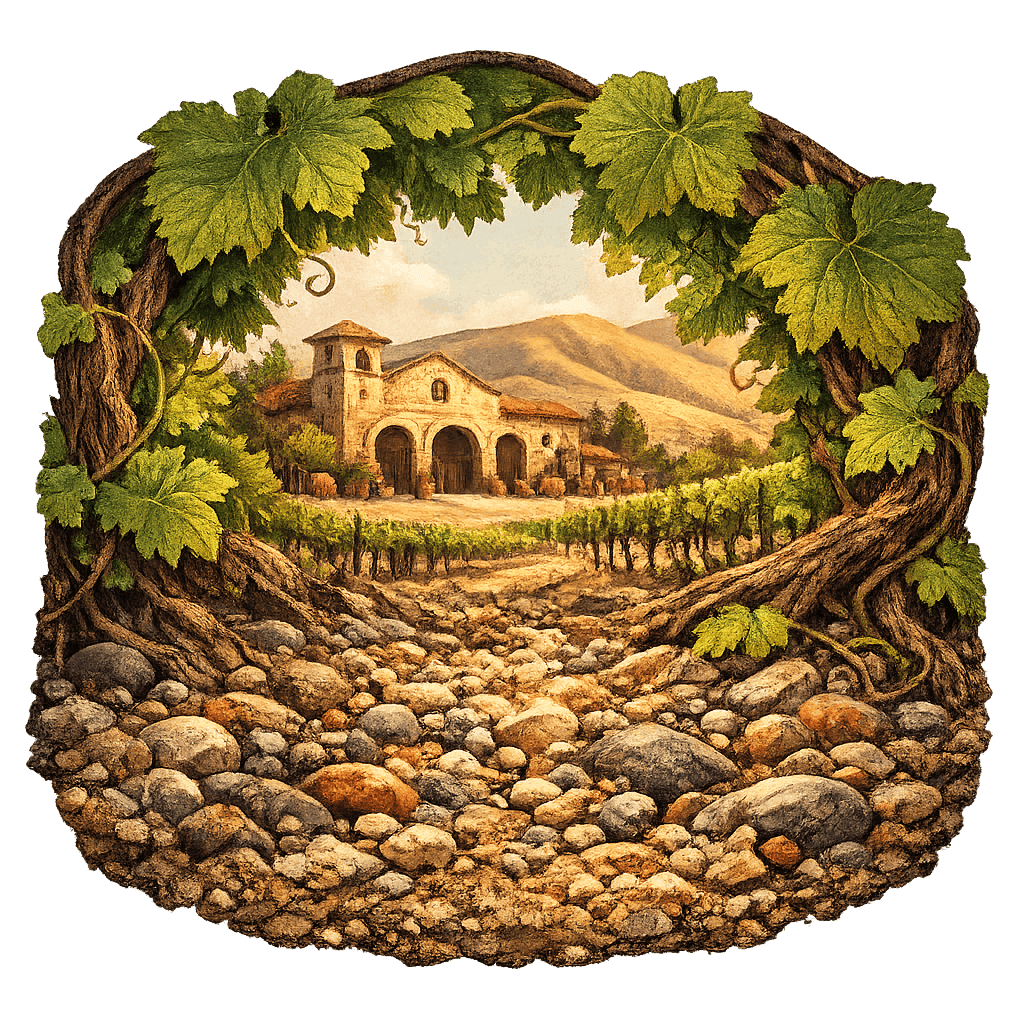 Detailed graphic of the Livermore Valley wine region.