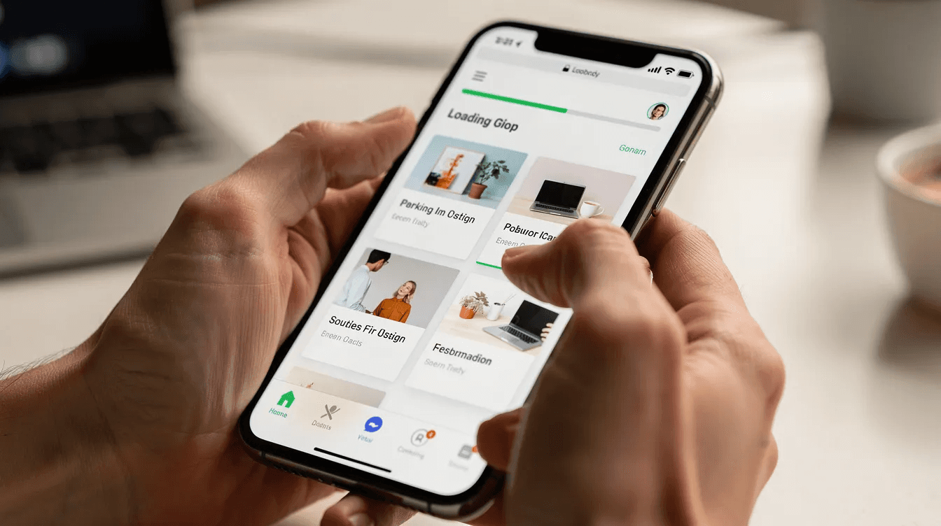 A close-up view of a person using a smartphone to scroll through a fast-loading website, showcasing the importance of responsive web design and user engagement for effective digital marketing. This image highlights the role of a leading web design agency in enhancing digital presence for businesses.