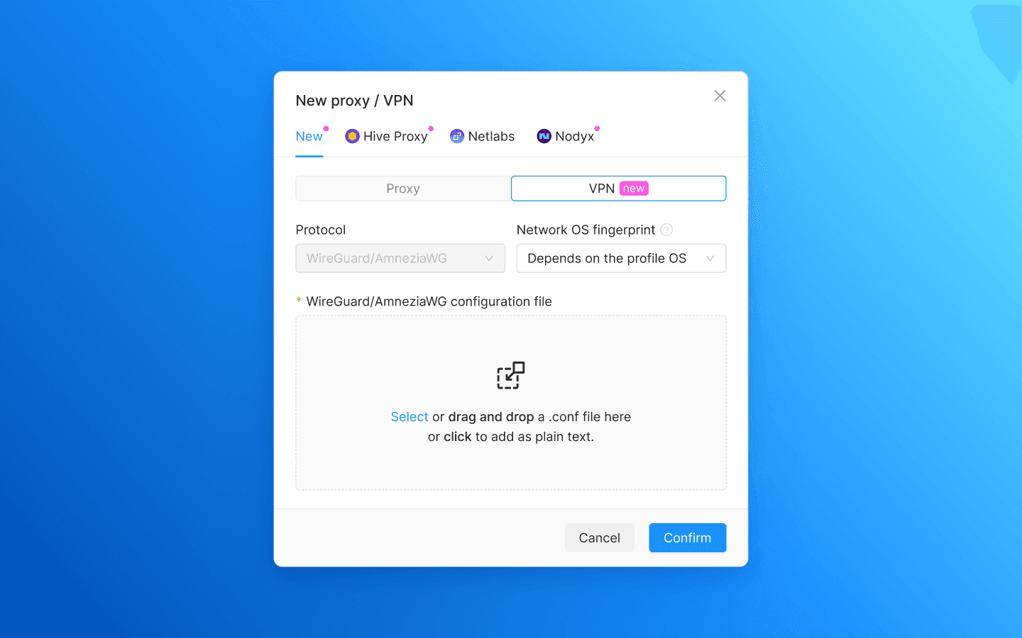 VPN for profiles