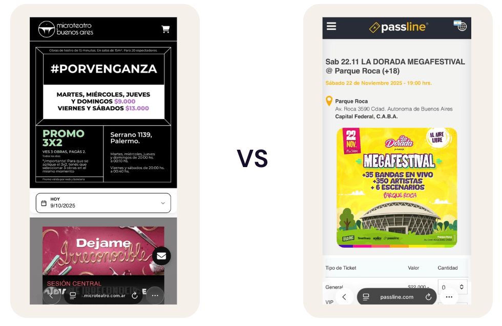 vender con tu propio dominio vs vender con el logo de passline 