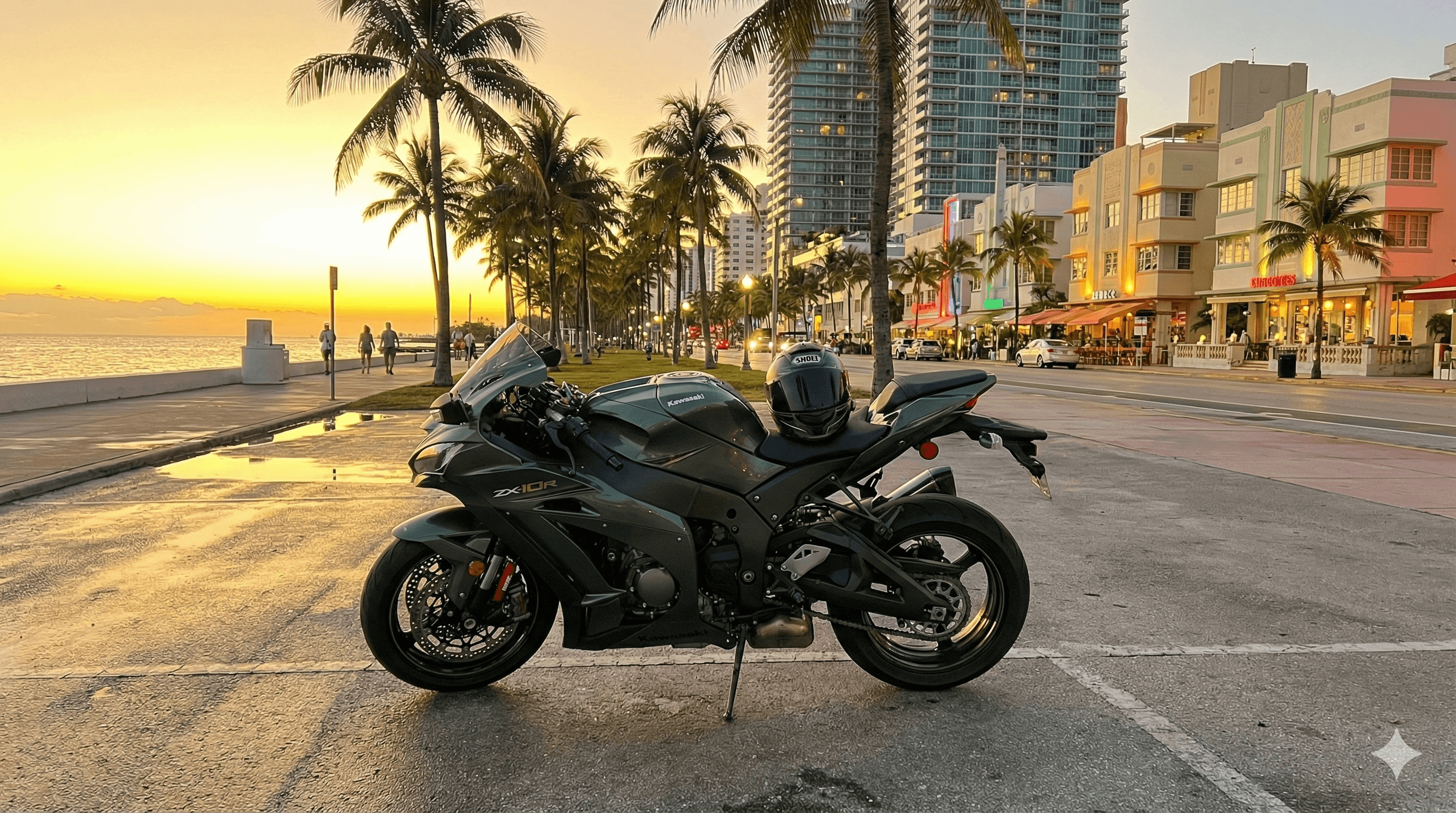 Sport bike on the road