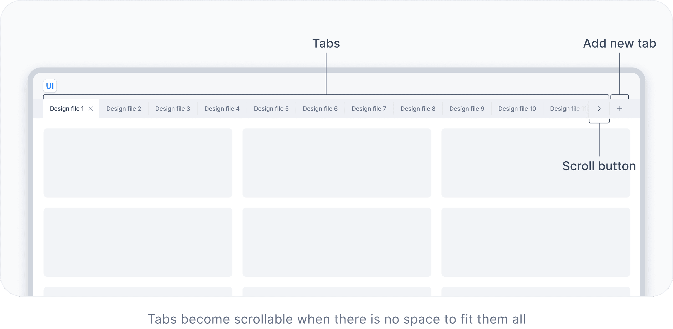 Example of scrollable tabs