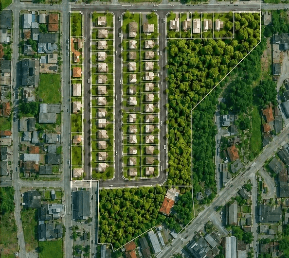 Planta humanizada do Loteamento Olaria, em Palhoça