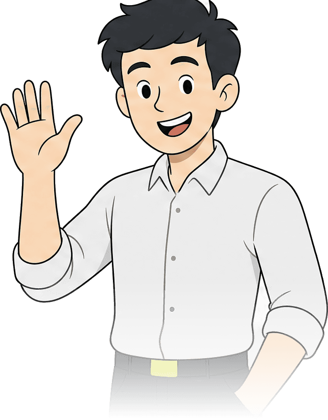 Illustration: Ansprechpartner winkt
