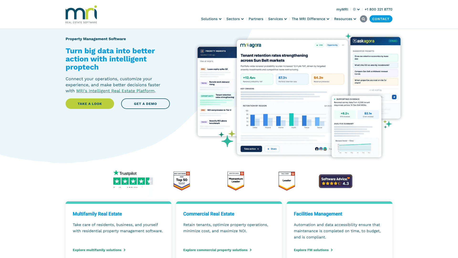 MRI Software homepage screenshot